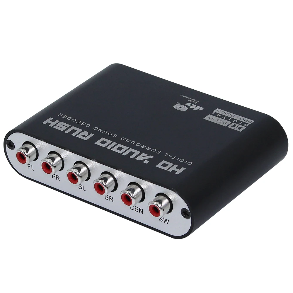 10 PCS Digital AC3 Optical to Stereo Surround Analog HD 5.1 Audio Decoder 2 SPDIF Ports Rush for Players/DVD/XBOX360