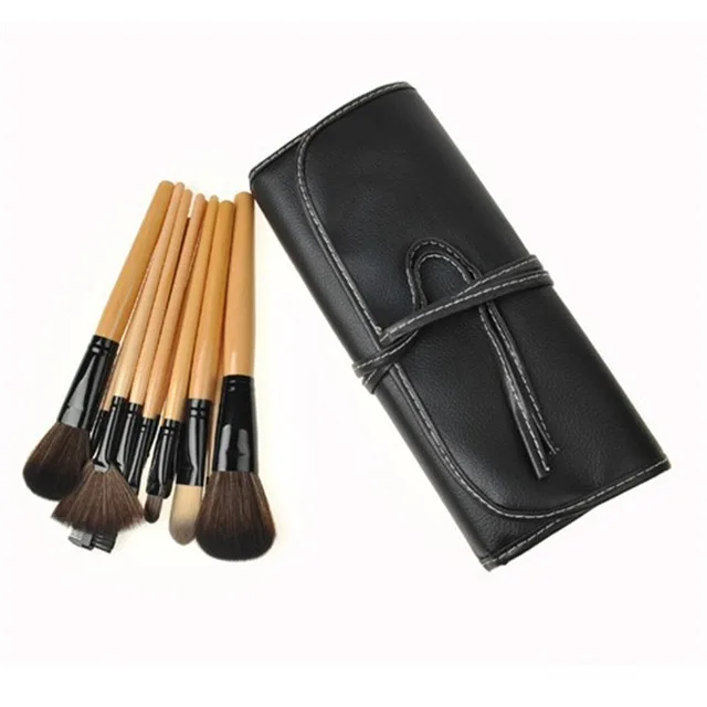 Натуральный набор кистей для макияжа 15 шт. высококачественный черный и деревянный цвет pinceis с сумкой для макияжа - Handle Color: skin