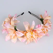 Богемный Стиль Свадебный Bridemaid Hairband Цветок Корона Венок Лоб Повязка Пляж Аксессуары Свадебный Венок Фестиваль Партия
