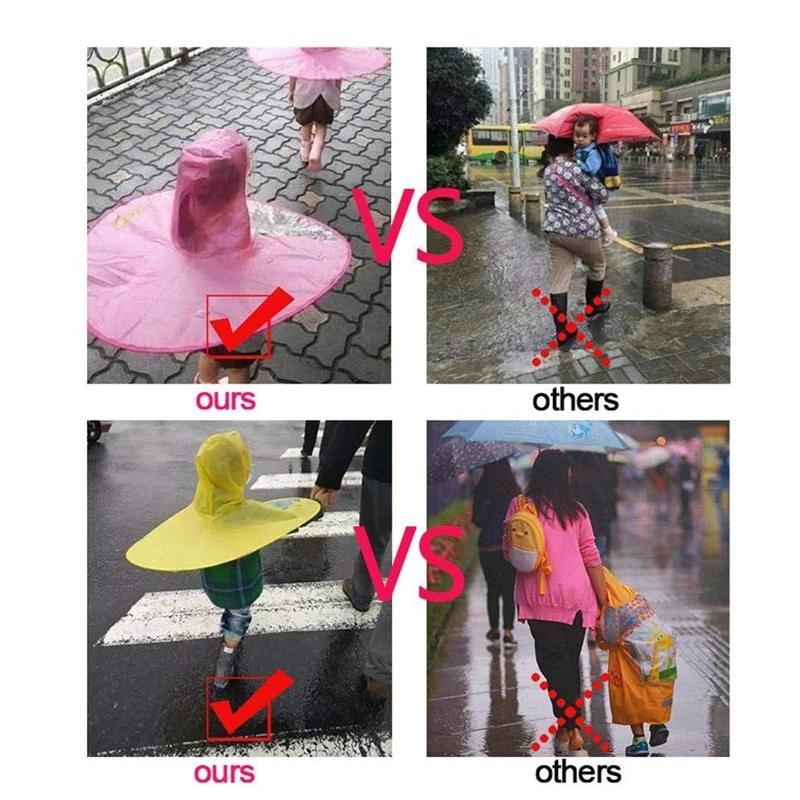 Raincoat poncho creative kids rain cover cute cartoon duck UFO children's raincoat boys and girls umbrella hat windproof poncho rain gear