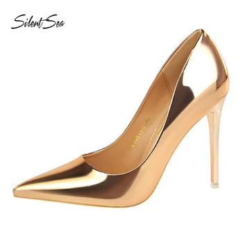 

Silentsea Women High Heels Shoes Luxury Women Pumps Stiletto Thin Heels Ladies Shoes Patent Leather Gift Wedding Shoes