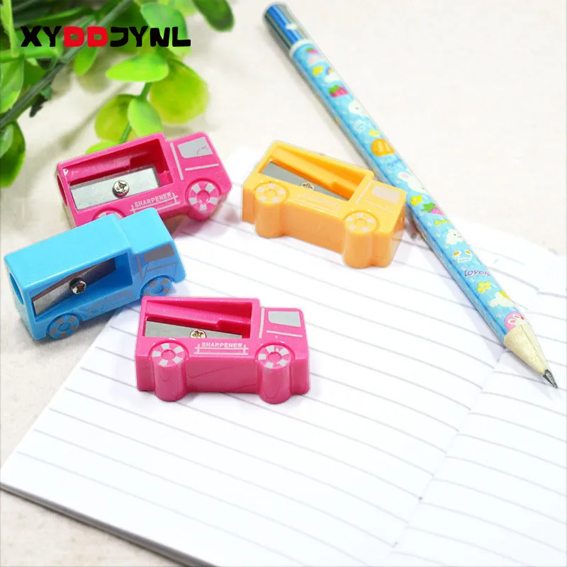 4 Pc Cute Plastic Car Pencil Sharpeners for Kid Student Gift Kawaii
