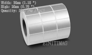 

5000 Sheet/Roll Sticker label 30*20mm Thermal Transfer Silver PET Label Waterproof Tearproof Scratch-resistant Barcode Label
