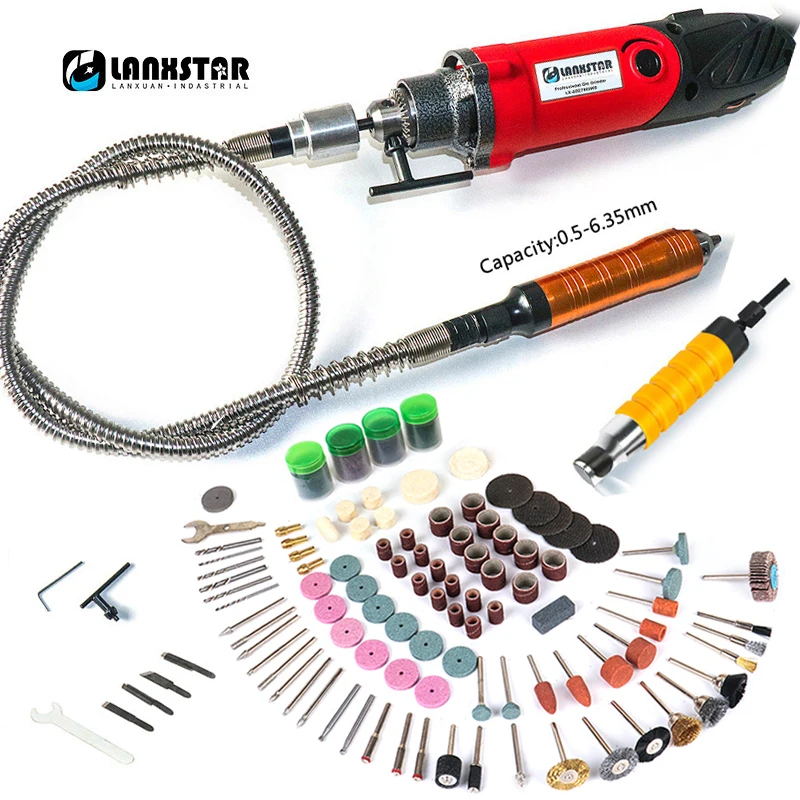  LANXSTAR Hanging Drill Dremel Drill Style Power Tool 7500WS Metal Rubber Flexible Shaft Electric Ch
