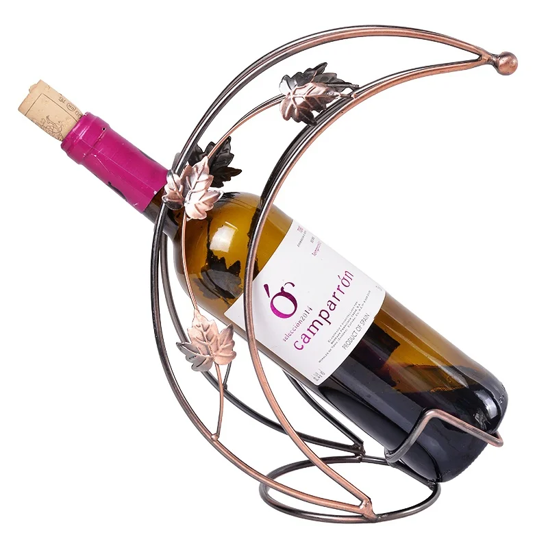 High end Retro Crescent Wine Rack Metal Technology Wine Bottle Holder