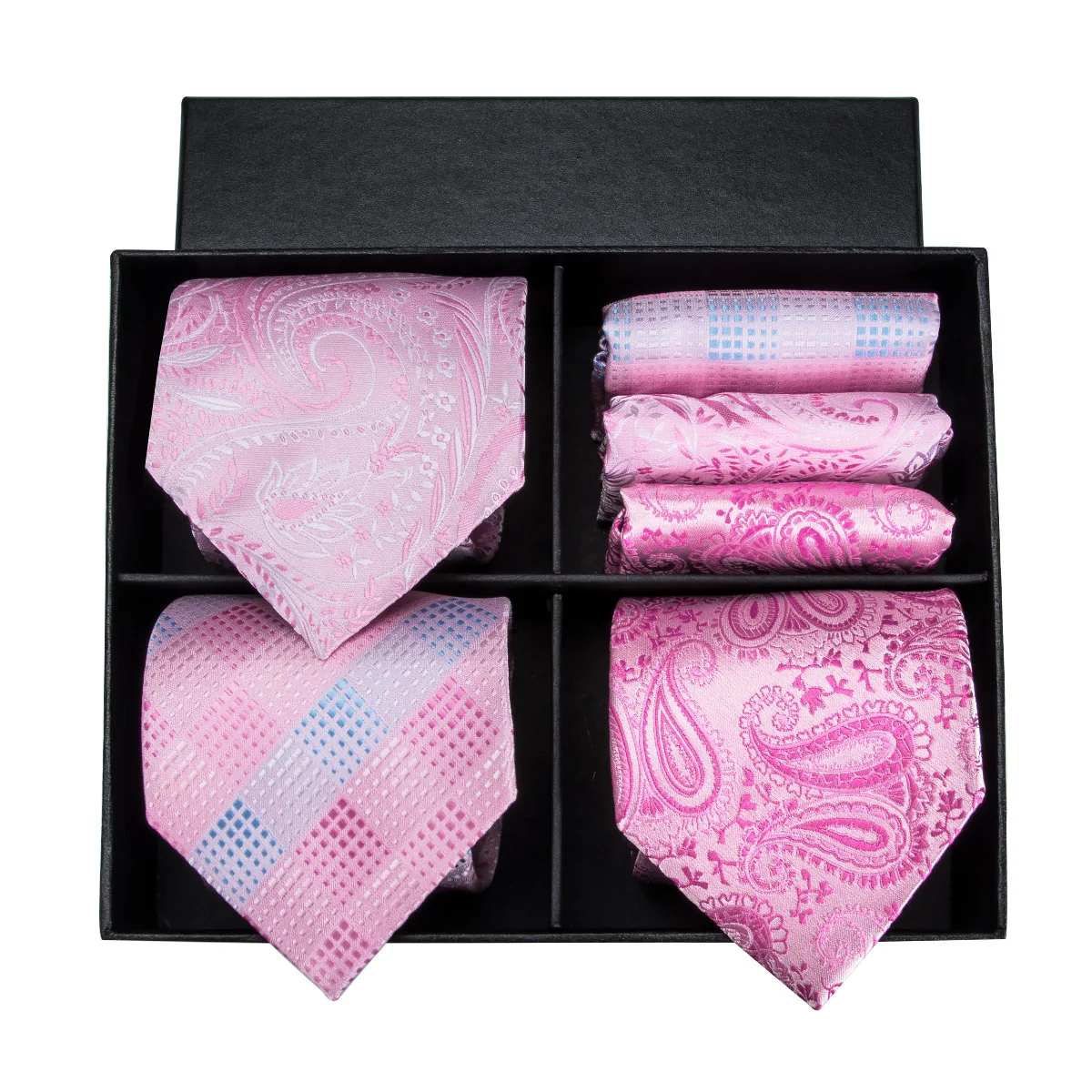 Luxury Popular Pink Tie 100 Silk Paisley Ties for Men Luxury Necktie