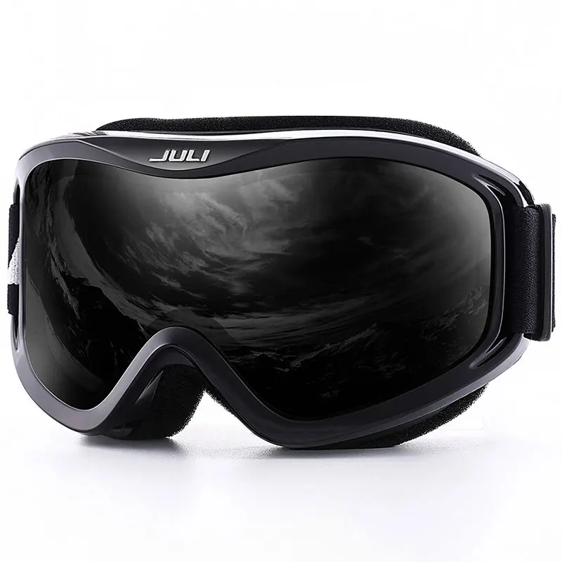 Бренд MAXJULI, профессиональные лыжные очки, двухслойные линзы, противотуманные, UV400, лыжные очки, лыжные, мужские, женские, снежные очки - Цвет: C4-4 Black