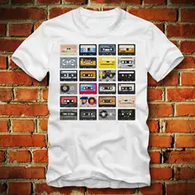 Новые летние брендовые футболки для малышей, девочек Футболка Для мужчин в стиле «хип-хоп» Для мужчин Повседневное футболка 80er 80s Ретро кассеты KASSETTE в винтажном стиле oldschooltee рубашка