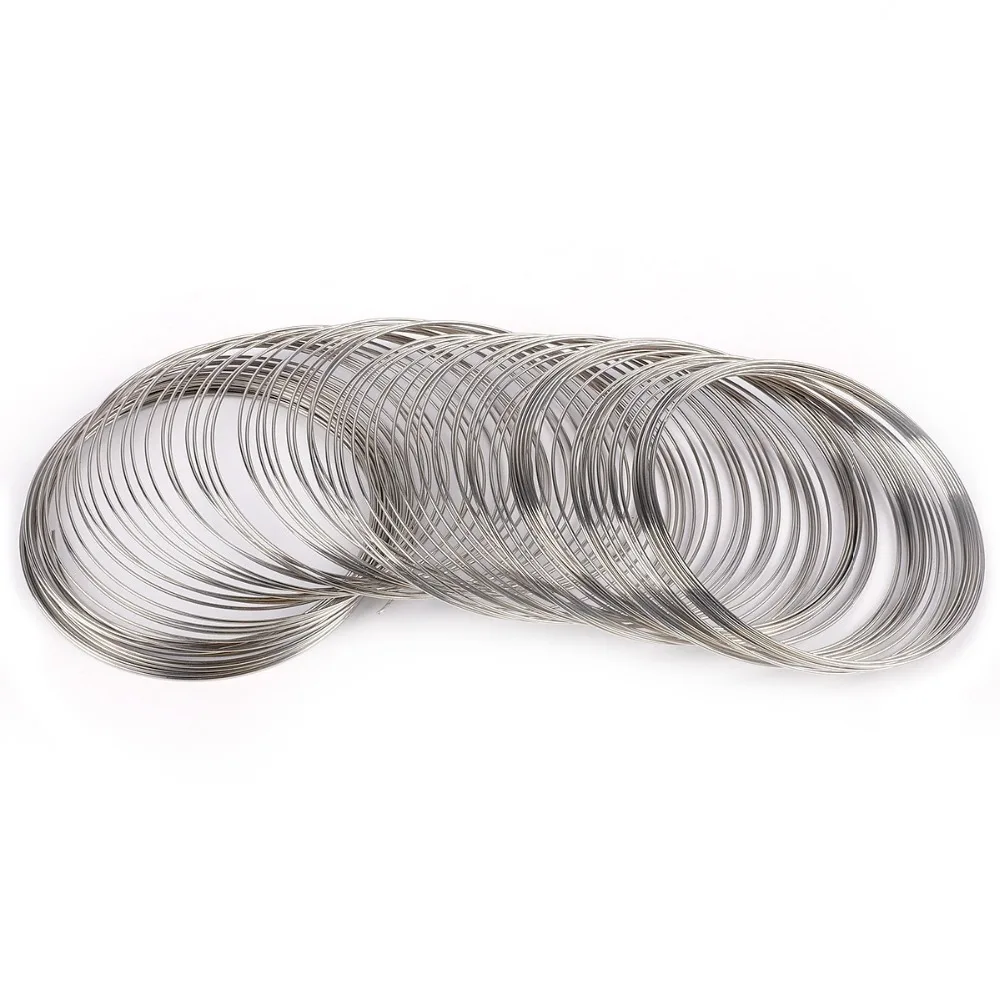 100circles/pack Diameter 60mm 0.6mm Silver Gold Memory Beading Steel Wire For Jewelry Making Diy Bracelet Earring Accessories