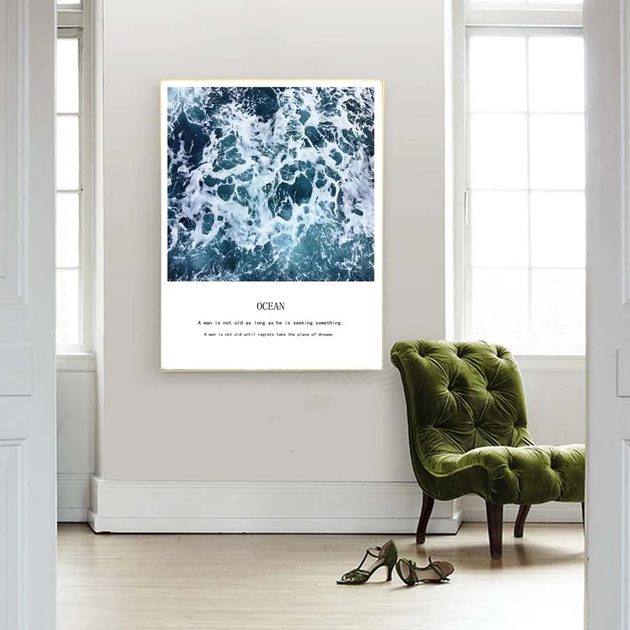 Tropical Ocean Landscape Posters prints Meaning Travel Quote Canvas Painting Beautiful Nordic Wall Art For Living Room Home Deco (9)