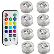 На батарейках водостойкие светодио дный RGB погружные светодиодные подводные ночные лампы чайные ОГНИ для вазы, чаши, аквариума вечерние и вечеринки Свадебные