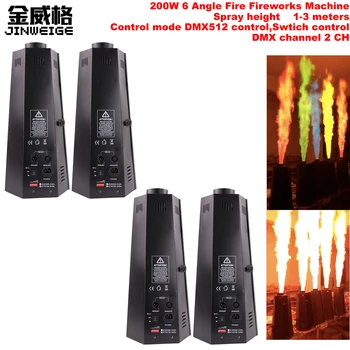 

Free Shipping 4pcs/Lot 200W 6 Angle Stage Effect Spray Fire Flame Machine Projector DMX512 Control Events For Party KTV Stage