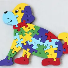 Новые деревянные игрушки животных Динозавр 26 шт. английские буквы и цифровые Обучающие деревянные головоломки