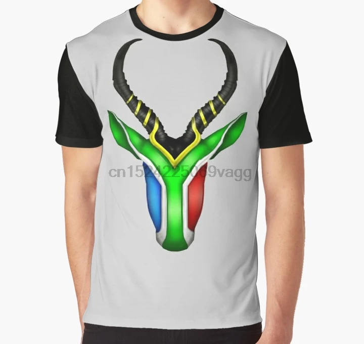 

All Over Print T Shirt Men tshirt South African Springbok Graphic T-Shirt