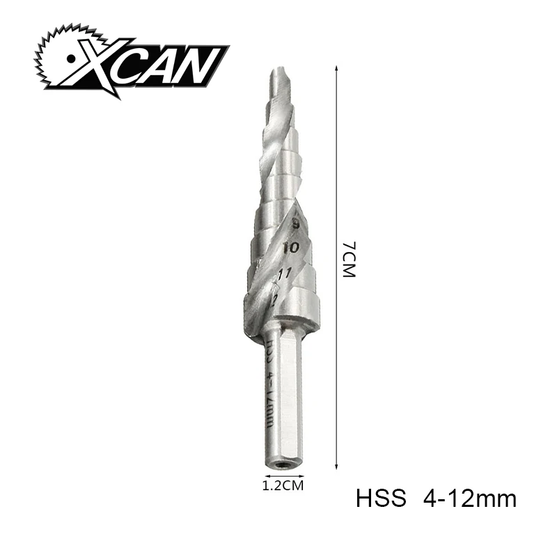 1 шт. 4-12 мм HSS спиральный паз Шаг сверло отверстие резак падение кованые Термообработанная Высокоскоростная сталь шаг Конус дрель