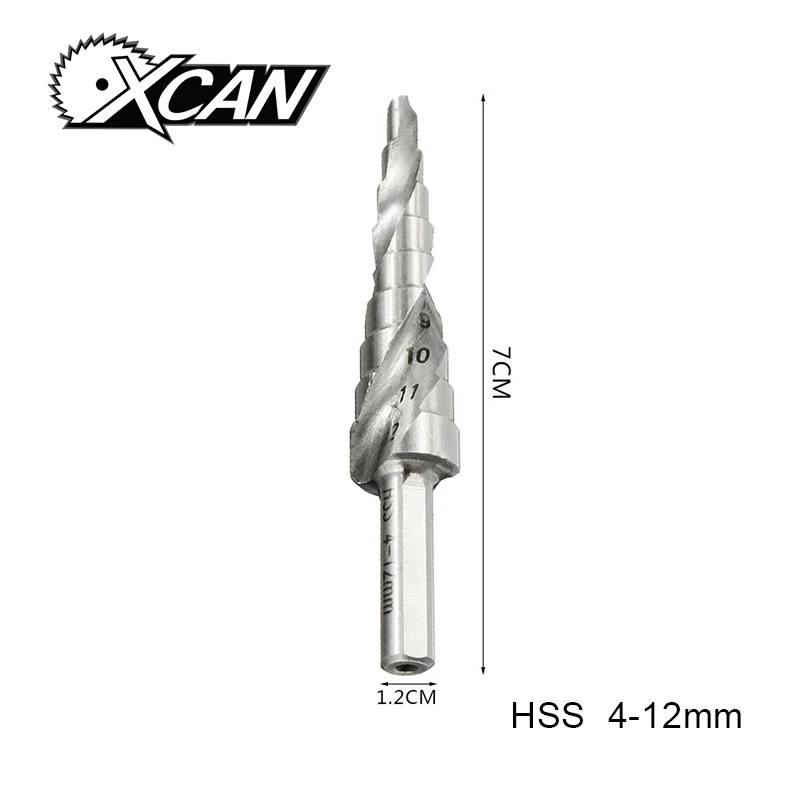 1 шт. 4-12 мм HSS Спиральная канавка шаг сверла отверстие резак падение кованые Термообработанная высокоскоростная стальная ступенчатая