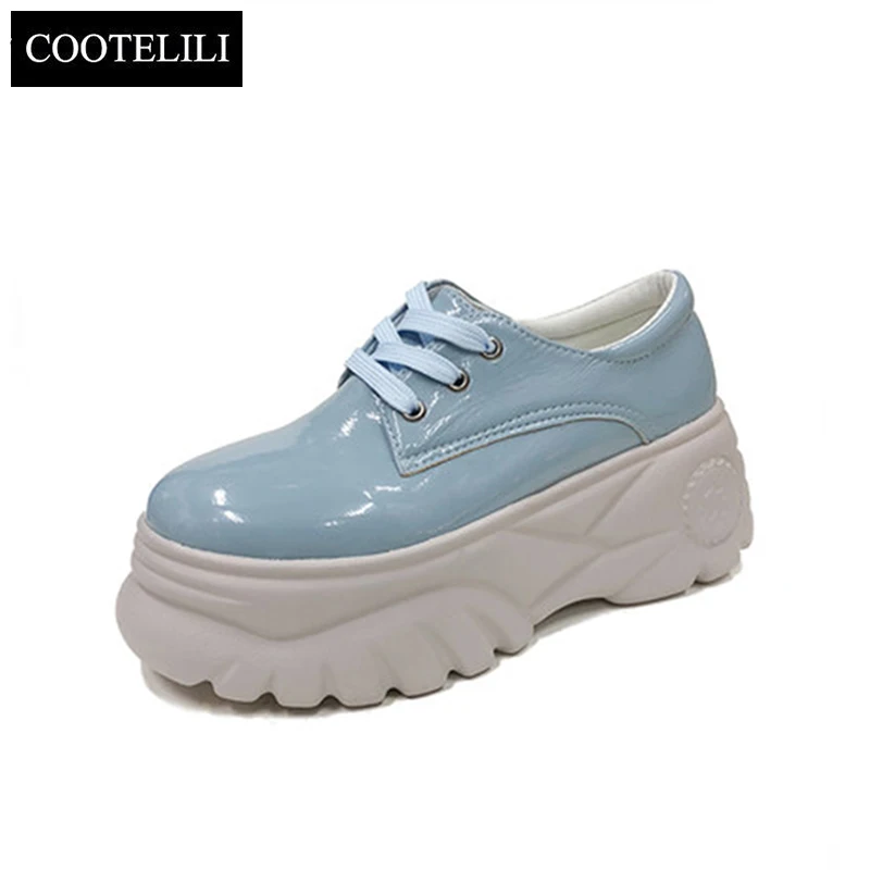 COOTELILI-Fashion-Zipper-Flat-Shoes-Woman-High-Heel-Platform-PU-Leather-Boots-Lace-up-Women-Shoes_
