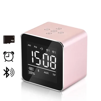 

V9 Portable Bluetooth Speaker 1800mah Speaker Plug in Memory Cassette Display Alarm Clock Compatible Smartphone audio