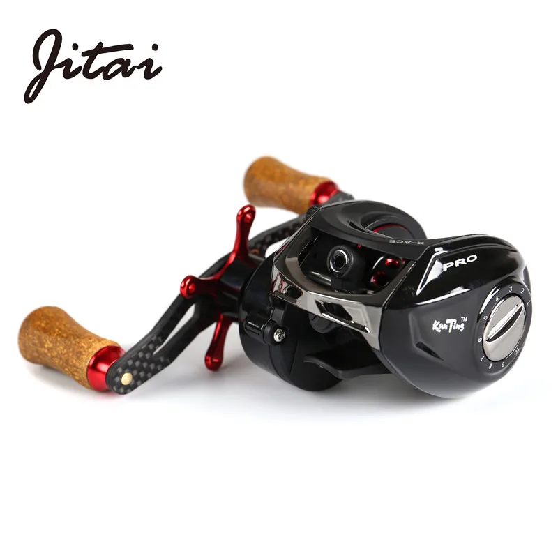 

JITAI Baitcasting Fishing Reel Aluminum Metal Spool Extended Carbon Handle Cork Knobs Lightweight Coils Bait Casting Wheel Peche