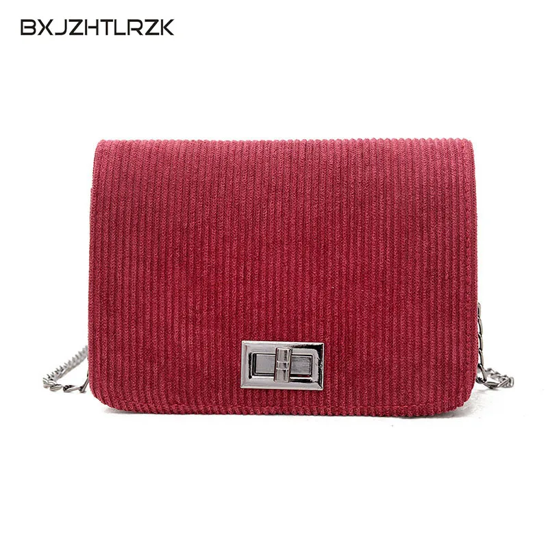 

Striped Corduroy Messenger Bags Brand New Retro Shell Handbag Small Shoulder Bag Good Quality Small Clutch Crossbody Handbags