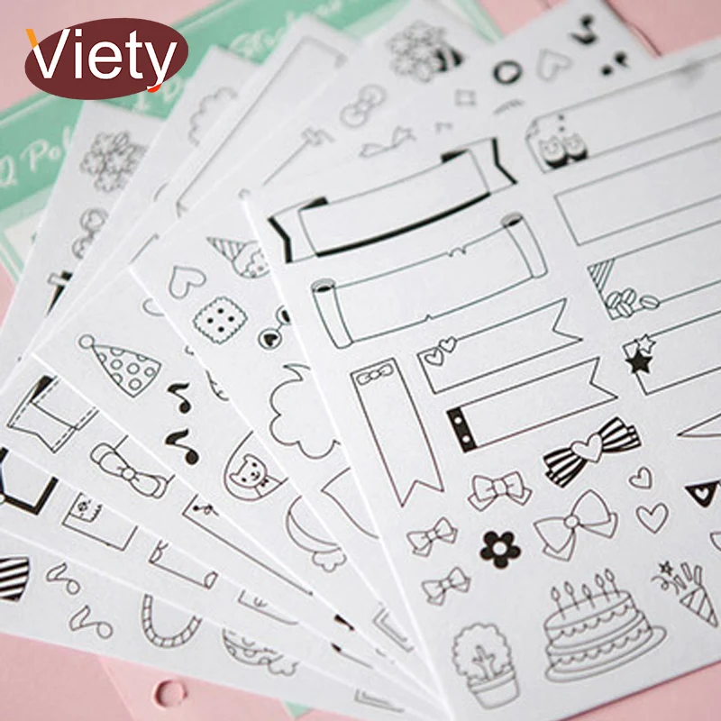 

6 sheets/lot calendar paper sticker DIY scrapbooking diary sticker post it kawaii stationery toy for kids