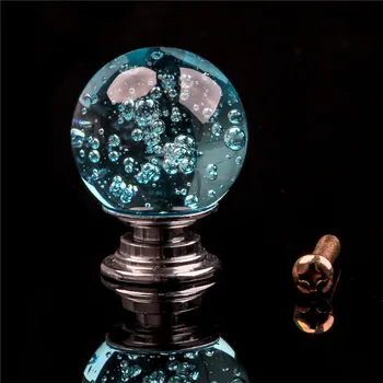 20mm Knobs Handle Crystal Ball Glass Knob Cabinet Bubble Alloy Cupboard Pulls Drawer Handles Kitchen Furniture Handle Hardware