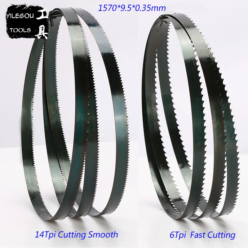 

3 Pieces Band Saw Blades 1570*9.5*0.35mm*14Tpi Woodworking Band Saw Blades Durable 9.5*0.35*1570mm*6 Teeth