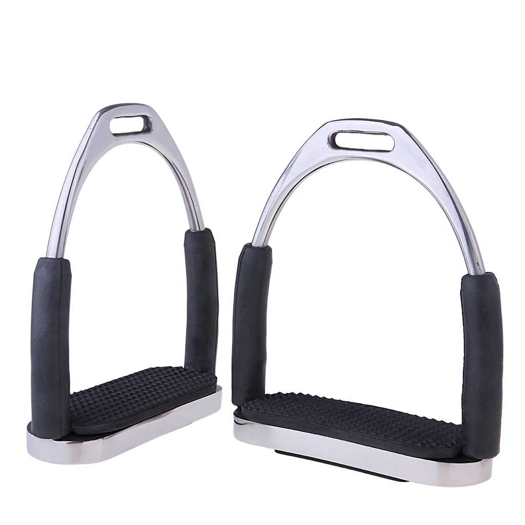 1Pair Stainless Steel Horse Saddle English Stirrups Horse Riding Accessories