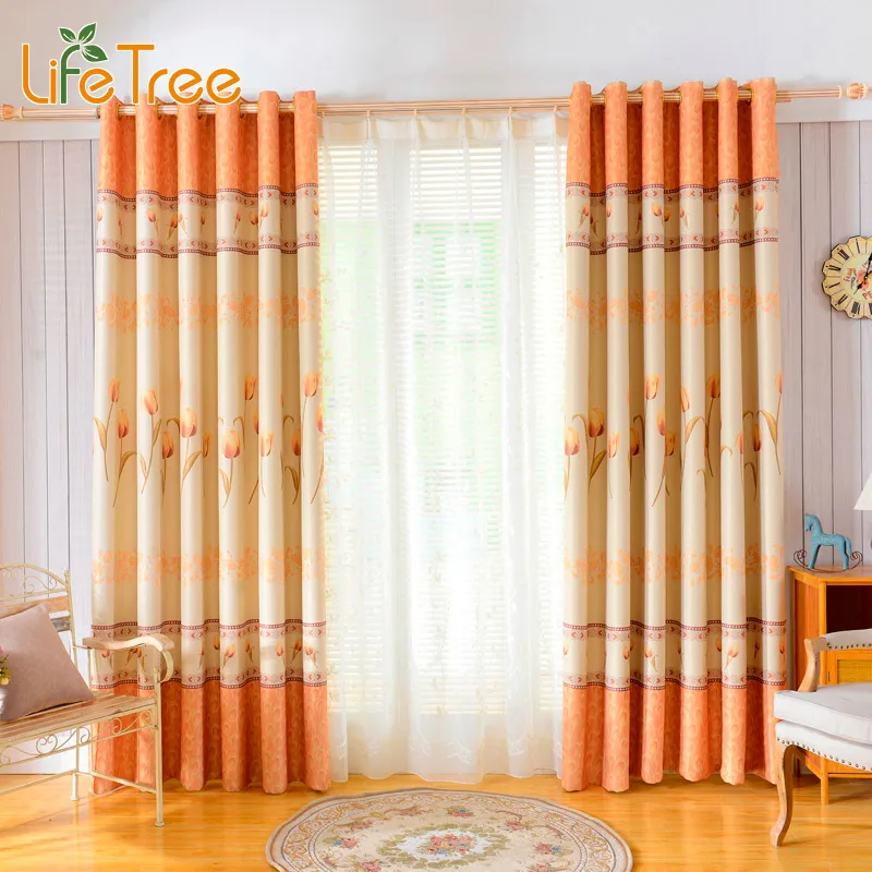 

1PC Tulip Printed Curtains For Living Room Bedroom Elegant Blackout Kitchen Window Screen Decoration Custom Made Drapes