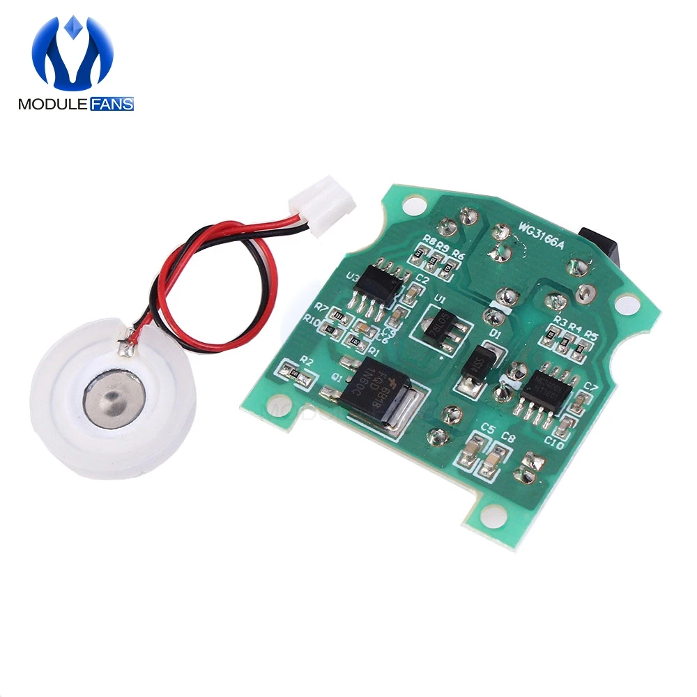 

20mm 113KHz Ultrasonic Humidifier Mist Maker USB Ceramic Atomizer Transducer Humidified Plate Accessories + PCB Module D20mm