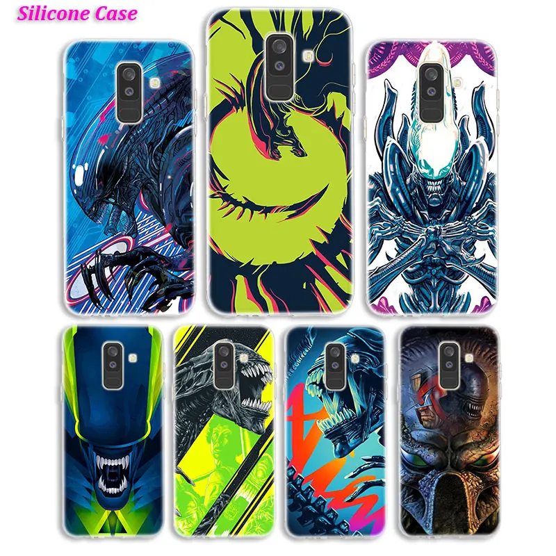 Силиконовый чехол для телефона с изображением инопланетянина и хищника Samsung Galaxy