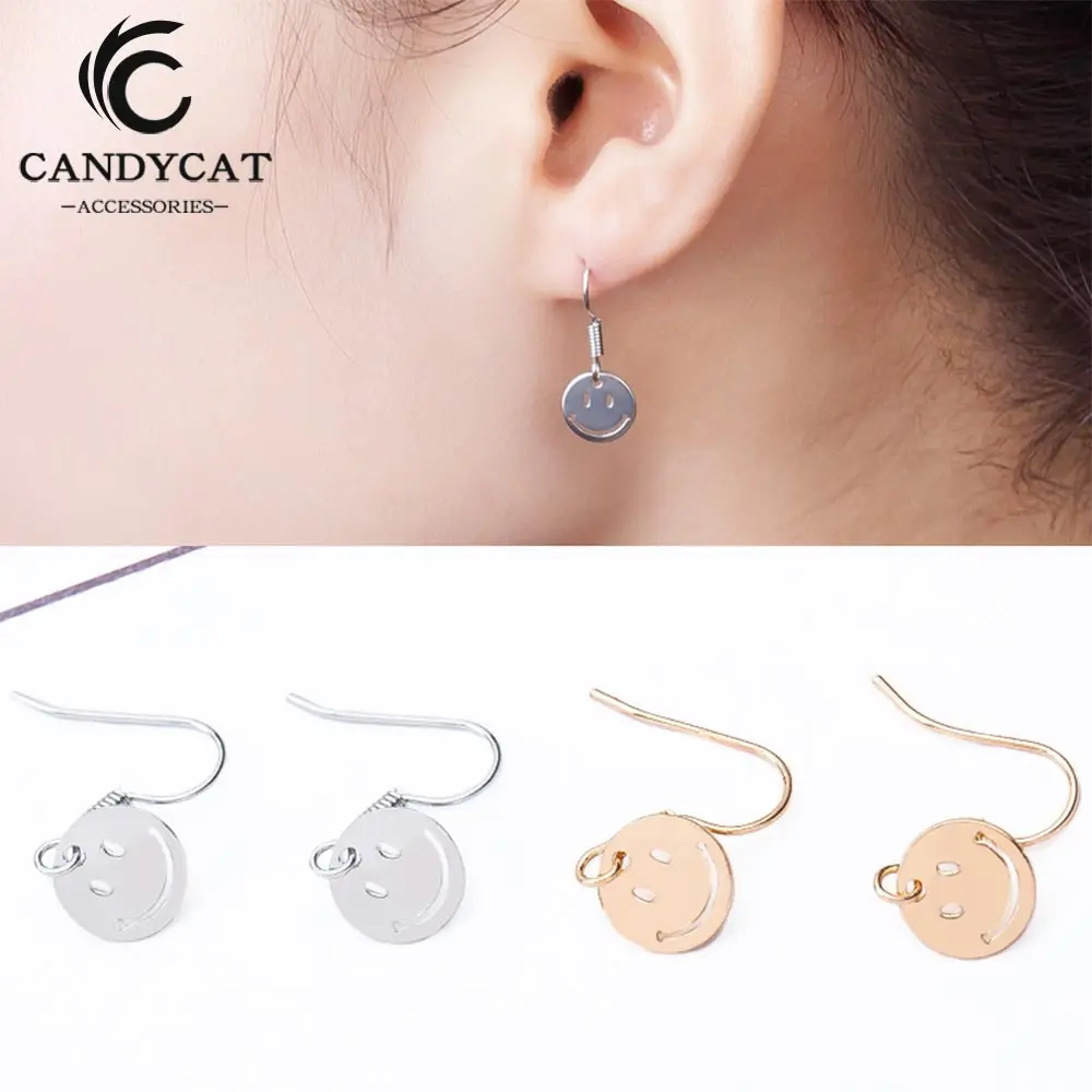 

Trendy Gold Silver Drop Earrings For Women Cute Emoji Hanging Earrings Smile Face Dangle Earrings Fashion Jewelry Wholesale