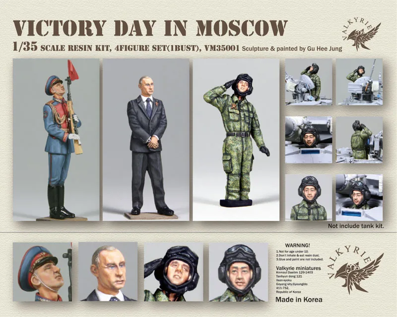 

New Unassembled 1/ 35 victory in moscow include 3 soldiers Resin Kit DIY Toys Unpainted kits