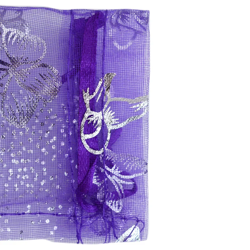 100pcs Butterfly Design Jewelry Bag Packaging Drawable Organza Bags Christmas Baby Shower Birthday Gift Bags Candy Pouches 7*9cm