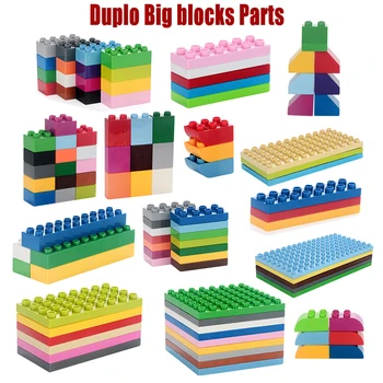 

10pcs/lot ABS Big Bricks Duplo Building blocks Parts Enlighten Creative bricks Large Blocks Compatible with brands DIY blocks