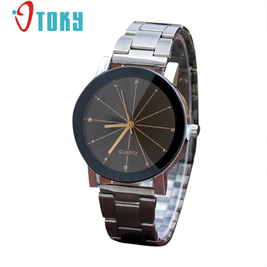 Часы для влюбленных, мужские, женские, OTOKY, модные, стразы, нержавеющая сталь, под платье, наручные часы, Прямая поставка 0424