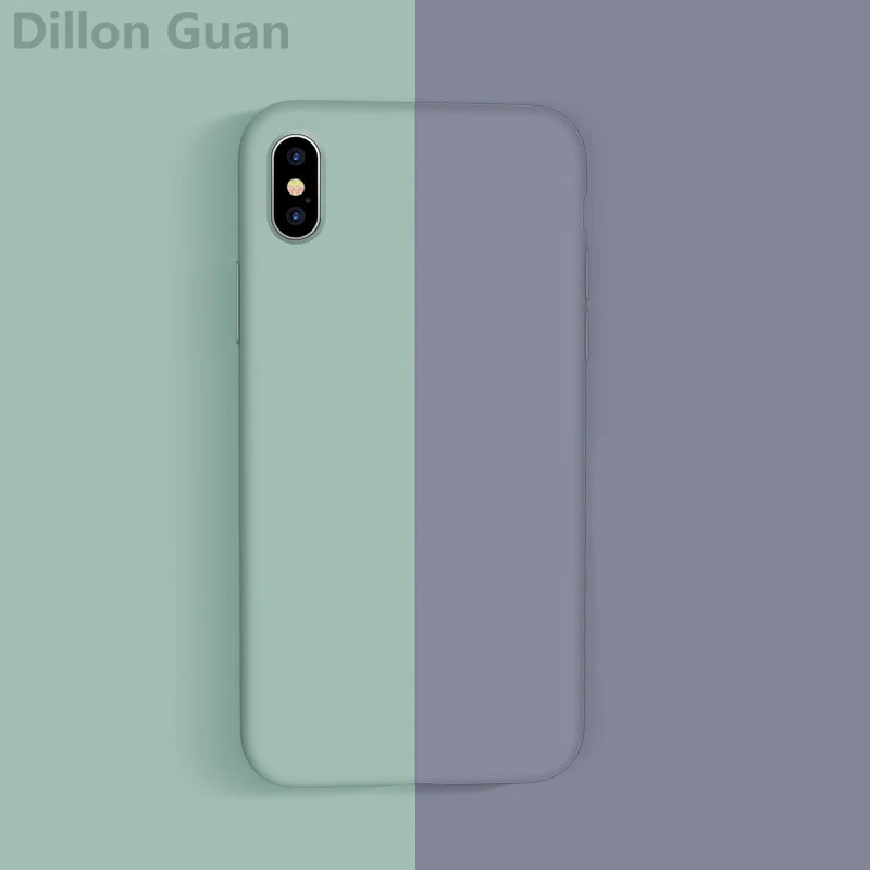 

Original Liquid Silicone case on for iphone XS XR XS Max Soft Solid Color TPU Cover for iphone 6 6s 7 8 Plus X Phone Matte Case
