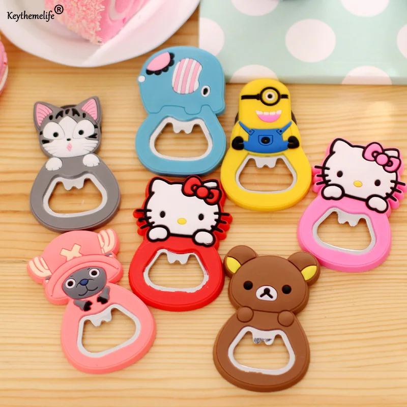 

1PC Cartoon Animals hello kitty/bear Beer Bottle Opener Funny Fridge Magnet Stainless Steel Bottle Opener Bar Tools B
