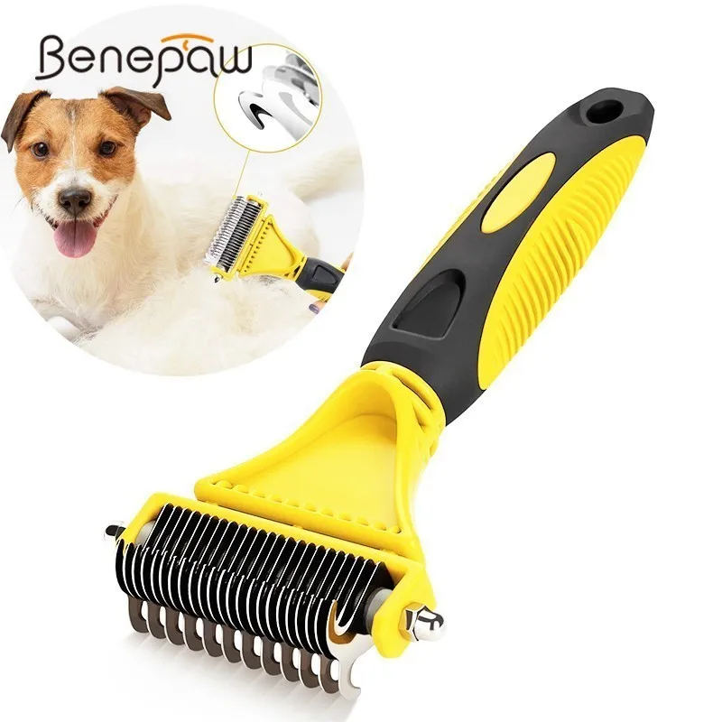 Benepaw Safe Dog Dematting Comb Pet Hair Brush Grooming 2 Sided ...