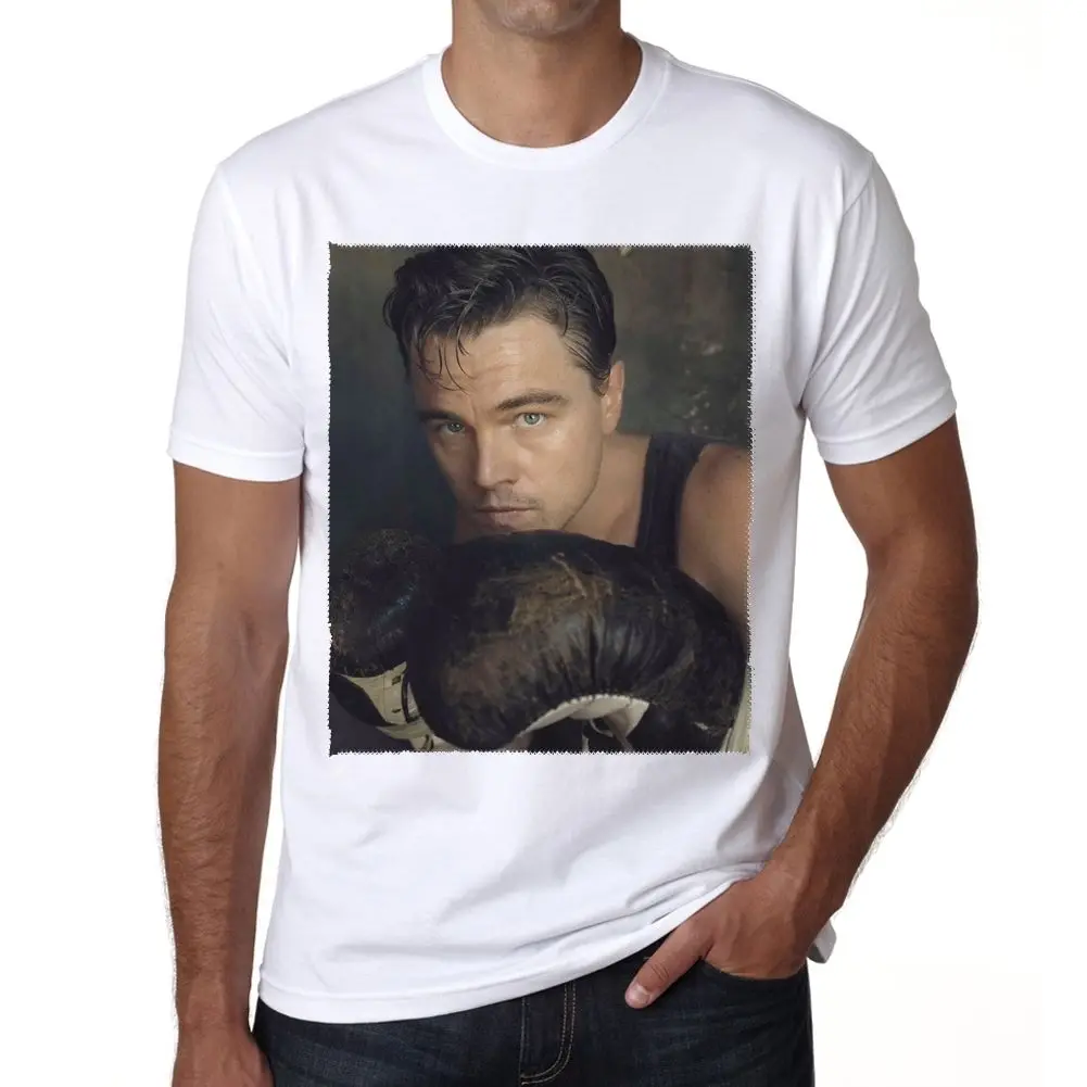 Leonardo Di Caprio Box Celebrity Men's T-shirt Printed Summer Style Tees Male Harajuku Top Fitness Brand Clothing | Мужская одежда