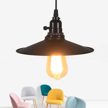 

Creative flying saucer with plug Pendant Light Retro wrought iron single head E27 small Pendant Lamp For Warehouse Coffee Bar