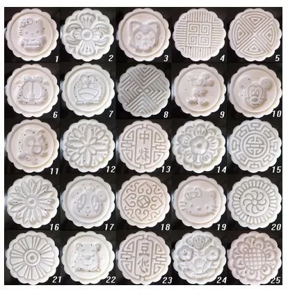 25 г, 50 г, 63 г, 75 г, 100 г, 125 г, прессованная вручную круглая Квадратная Белая форма для лунного торта/мотив