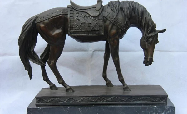 

song voge gem S1495 Classic Bronze Copper Sculpture Running Horse war horse statue on base of Marble