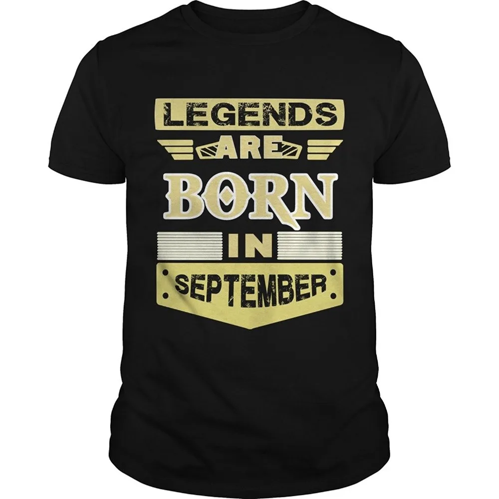 Legends Are Born In September T-Shirt (Unisex) Birthday Shirts Gifts Chinese Style | Мужская одежда