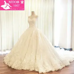 100% Настоящее свадебное платье Alibaba вечернее платье без бретелей кружевное свадебное платье с длинным шлейфом бисерные аппликации платье