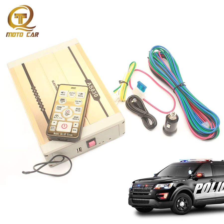 

Warning Sound Alarm Car System MP3 Player USB Magephone Police Siren Wireless Loudspeaker 200W for VW MOTO Train Boat Ship Truck