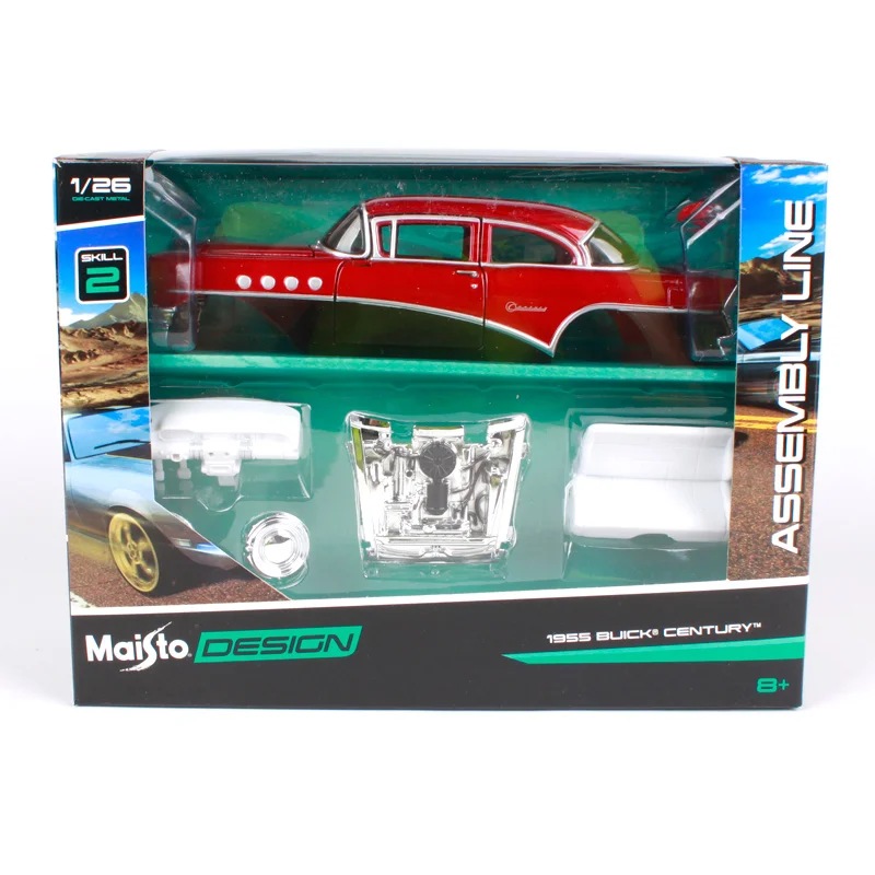 Maisto 1:24 1955 buick century, сборные комплекты для литья под давлением, набор для литья под давлением, набор для литья под давлением, шарнирная игрушка, модель автомобиля для автомобильных фанатов 39307