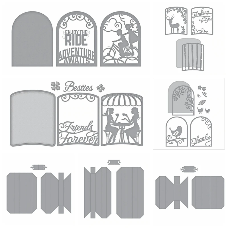 

Scene Photo Album Shadowbox Fold Frame Metal Cutting Dies Stencils For DIY Scrapbooking Decoration Embossing Card Craft Die Cut