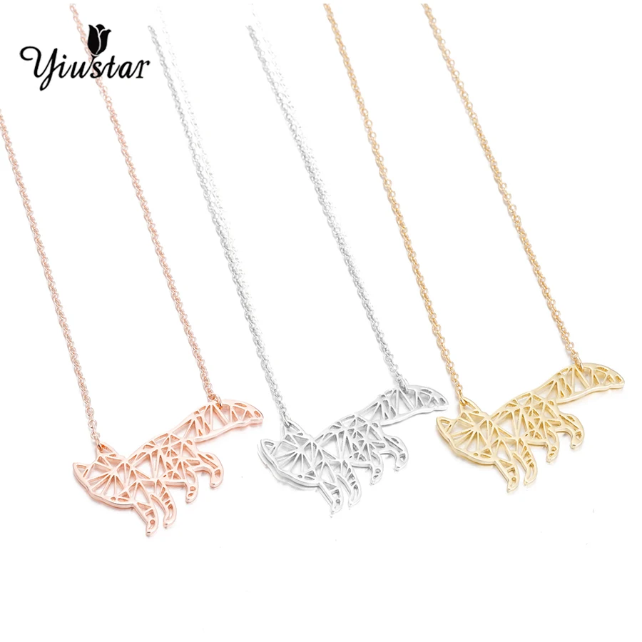 Fox Origami   Necklace Animal Fox Necklace