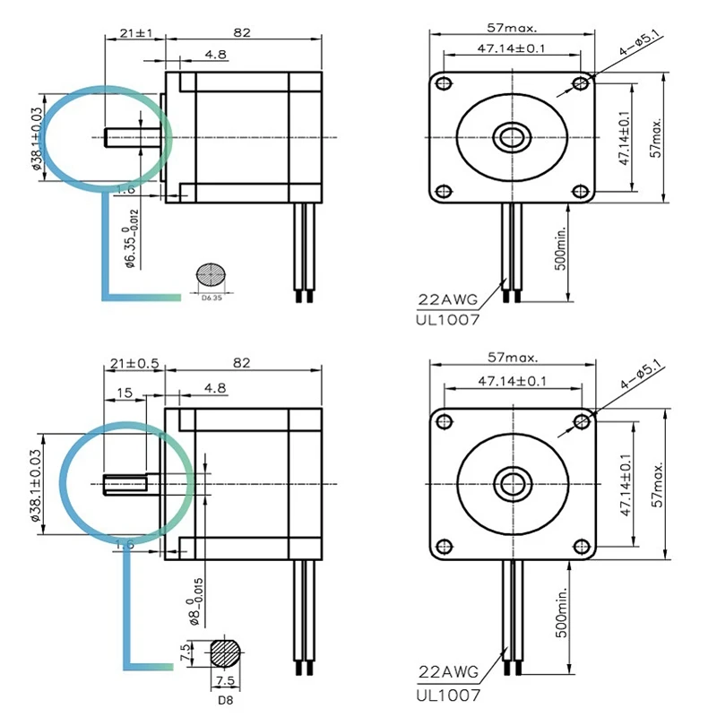 Nema 23 Cnc шаговый двигатель 57x82 мм 3A 2.2N.315Oz-In Nema23 Cnc Маршрутизатор Гравировальный фрезерный станок 3d принтер